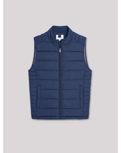 Gilet sans manche à col montant bleu
