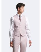 Gilet de costume 100% laine rose poudré