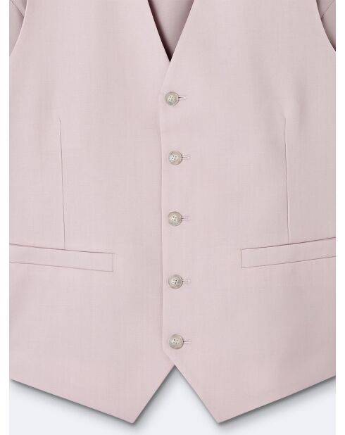 Gilet de costume 100% laine rose poudré