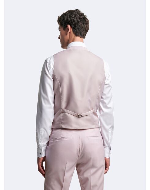 Gilet de costume 100% laine rose poudré