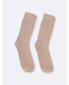 Chaussettes en coton beige doux