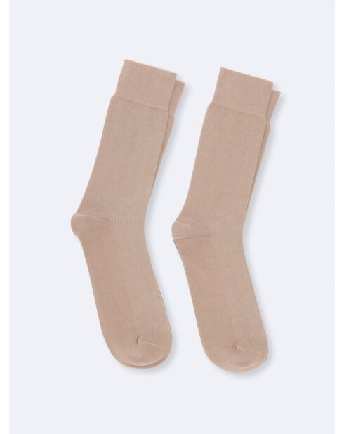 Chaussettes en coton beige doux