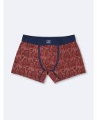 Boxer fantaisie en coton brique