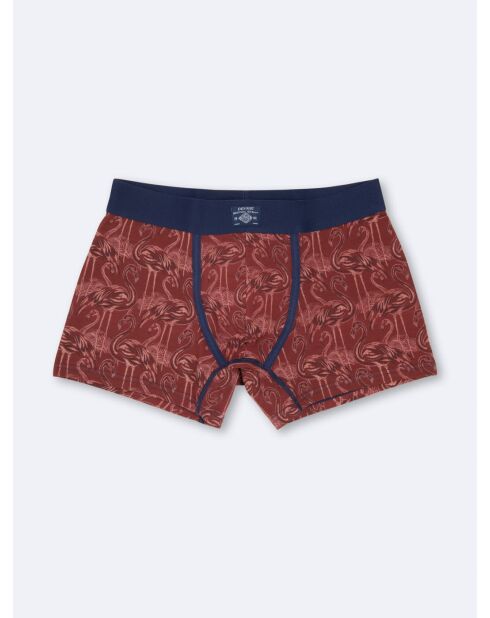 Boxer fantaisie en coton brique