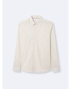 Chemise fantaisie en coton blanc neige