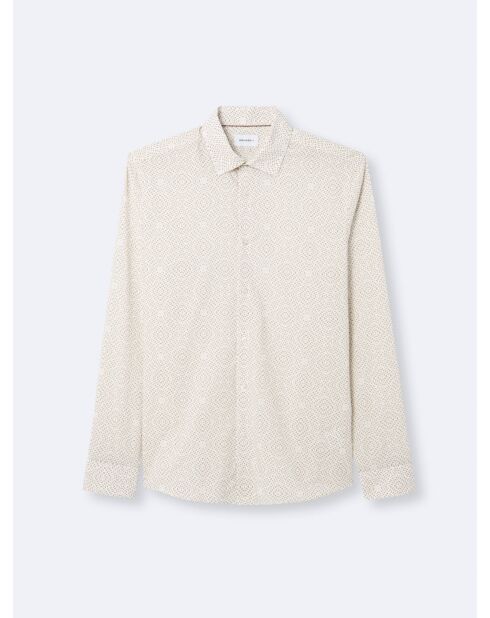 Chemise fantaisie en coton blanc neige