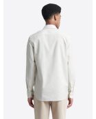 Chemise fantaisie en coton blanc neige
