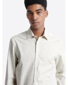 Chemise fantaisie en coton blanc neige