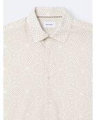 Chemise fantaisie en coton blanc neige