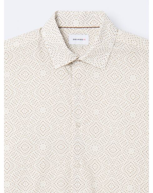 Chemise fantaisie en coton blanc neige