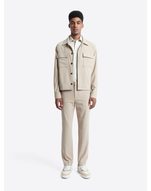 Chemise fantaisie en coton blanc neige