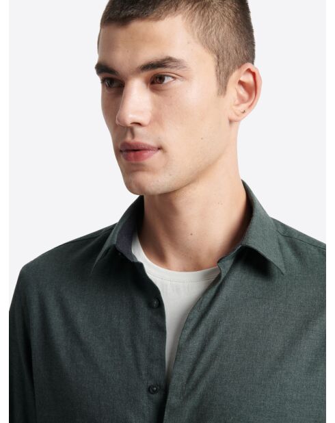 Chemise 100% coton vert profond