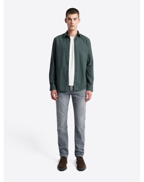 Chemise 100% coton vert profond