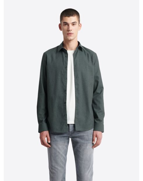 Chemise 100% coton vert profond