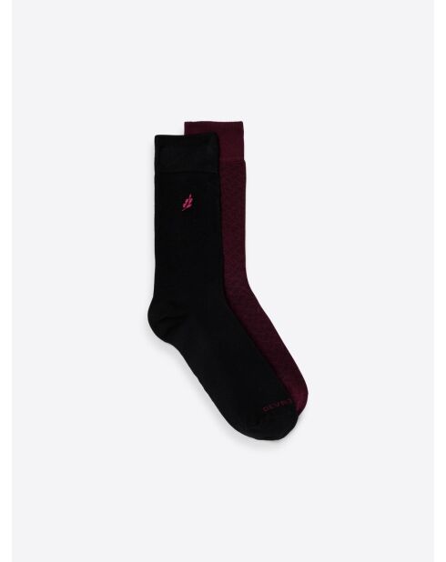 Coffret chaussettes fantaisie merlot