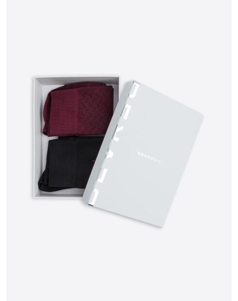 Coffret chaussettes fantaisie merlot