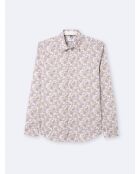 Chemise fleurie 100% coton bio violette