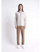 Chemise fleurie 100% coton bio violette