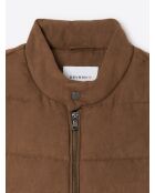 Gilet sans manche esprit suédine cacao