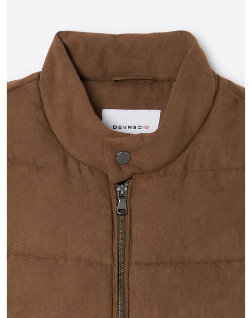 Gilet sans manche esprit suédine cacao