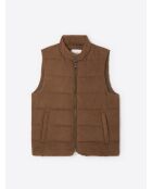 Gilet sans manche esprit suédine cacao