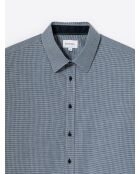 Chemise faux uni 100% coton bleu light