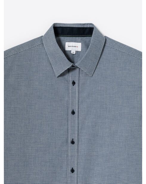 Chemise faux uni 100% coton bleu light