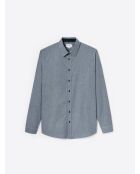 Chemise faux uni 100% coton bleu light