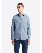 Chemise faux uni 100% coton bleu light