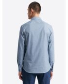 Chemise faux uni 100% coton bleu light