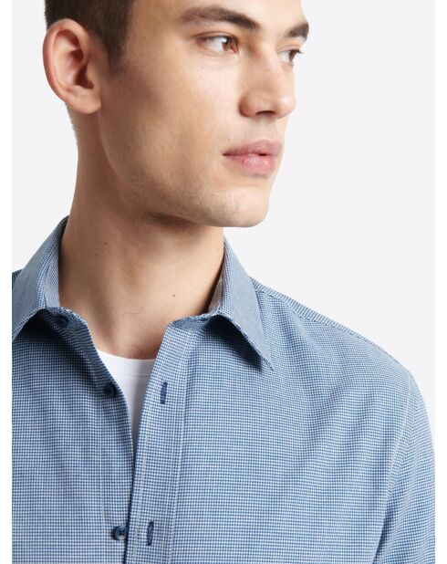 Chemise faux uni 100% coton bleu light