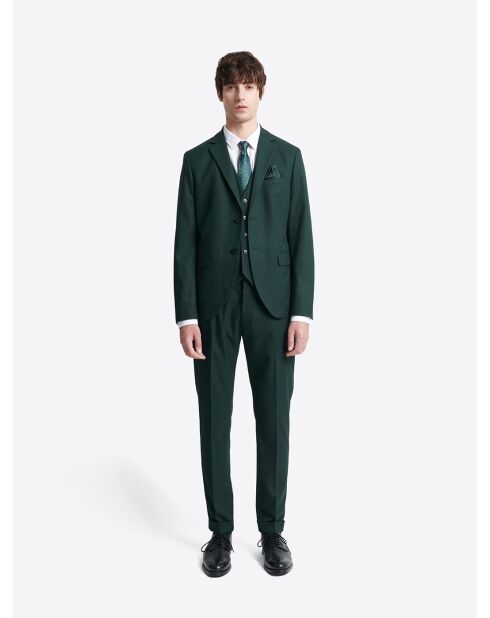 Pantalon de costume taille élastiquée vert profond