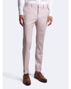 Pantalon de costume bistretch 100% Laine rose poudré