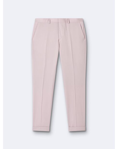 Pantalon de costume bistretch 100% Laine rose poudré