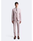 Pantalon de costume bistretch 100% Laine rose poudré