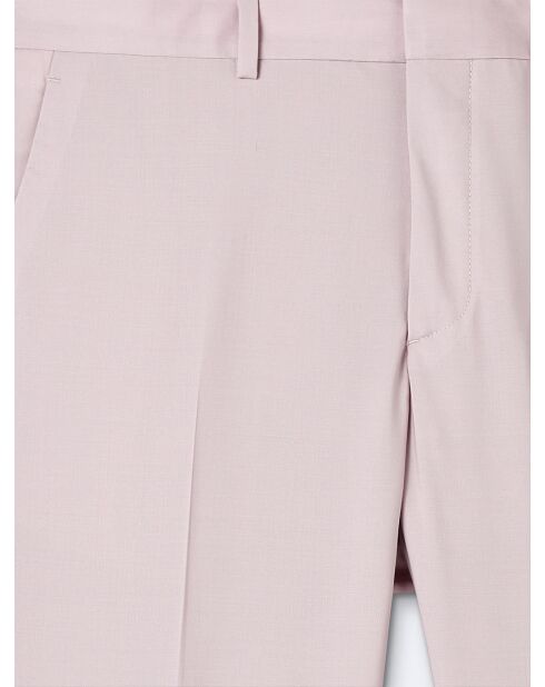Pantalon de costume bistretch 100% Laine rose poudré