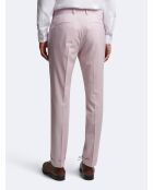 Pantalon de costume bistretch 100% Laine rose poudré