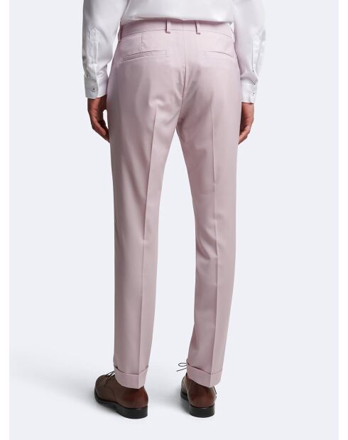 Pantalon de costume bistretch 100% Laine rose poudré