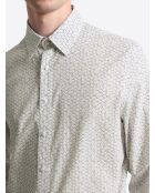 Chemise à motif en coton blanche