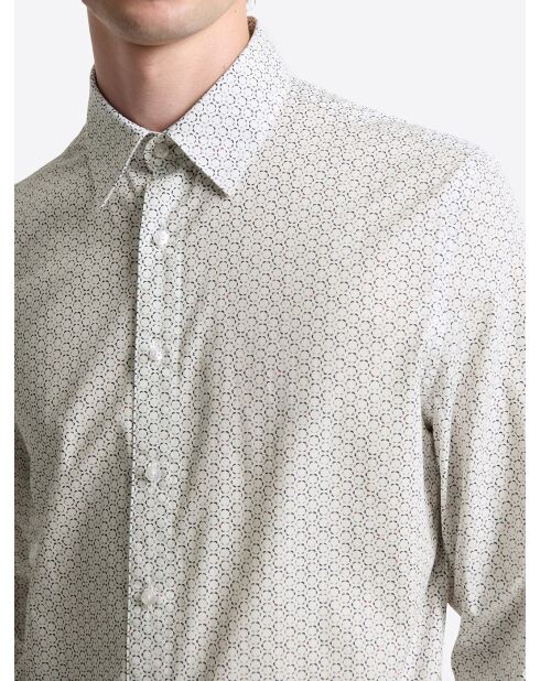 Chemise à motif en coton blanche