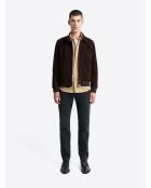 Chemise fleurie en coton beige sable