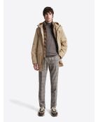 Parka à capuche avec cordons de serrage beige gris