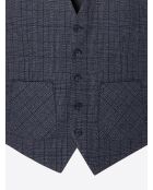 Gilet de costume stretch à carreaux bleu