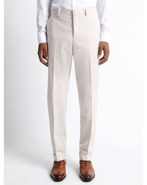 Pantalon de costume en Coton & Lin grège