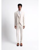 Pantalon de costume en Coton & Lin grège