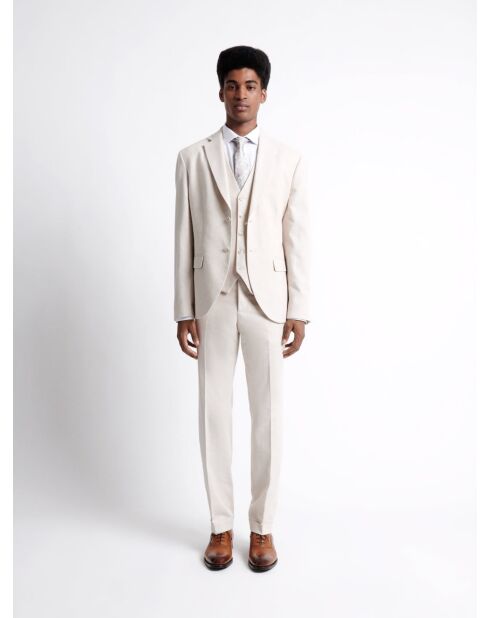 Pantalon de costume en Coton & Lin grège