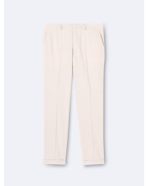 Pantalon de costume en Coton & Lin grège