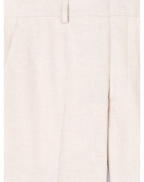 Pantalon de costume en Coton & Lin grège