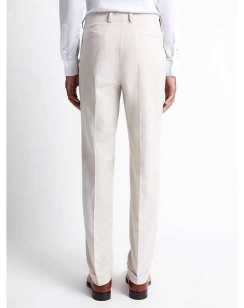 Pantalon de costume en Coton & Lin grège