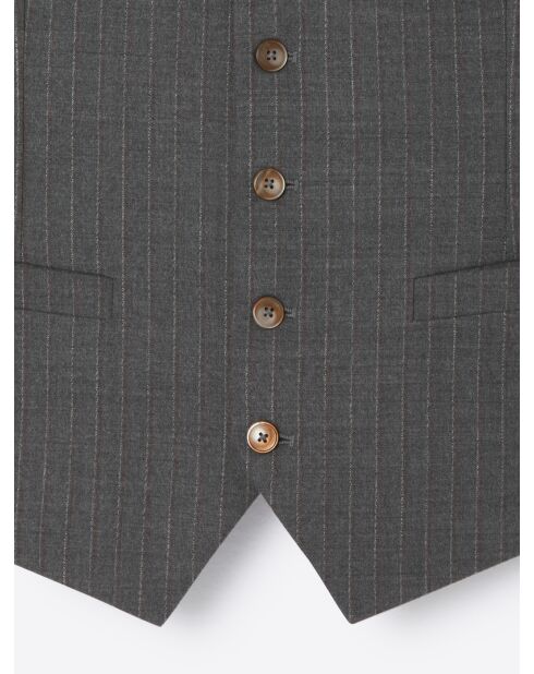 Gilet de costume rayé en Laine peignée mélangée anthracite